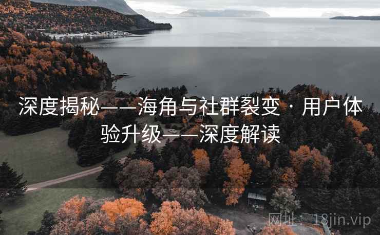 深度揭秘——海角与社群裂变 · 用户体验升级——深度解读
