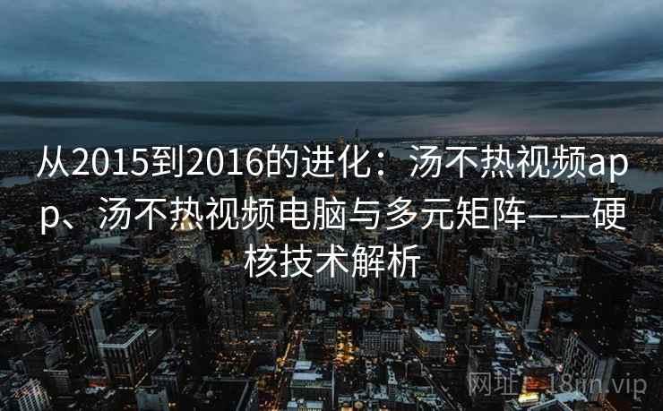 从2015到2016的进化:汤不热视频app、汤不热视频电脑与多元矩阵——硬核技术解析 从2015到2016的进化:汤不热视频app、汤不热视频电脑与多元矩阵——硬核技术解析