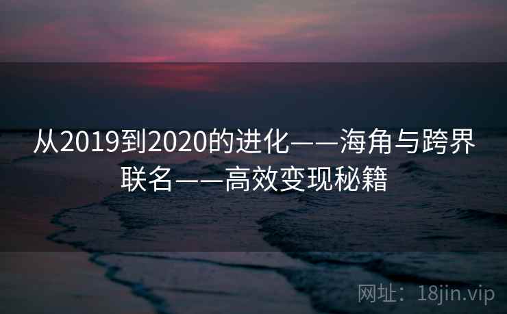 从2019到2020的进化——海角与跨界联名——高效变现秘籍 从2019到2020的进化——海角与跨界联名——高效变现秘籍