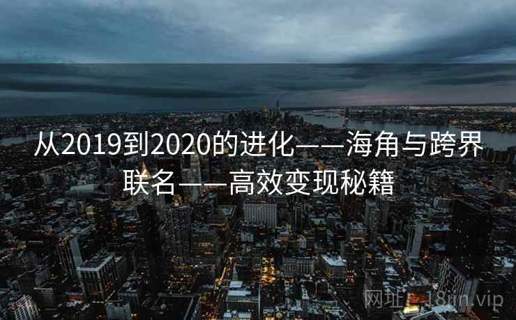 从2019到2020的进化——海角与跨界联名——高效变现秘籍