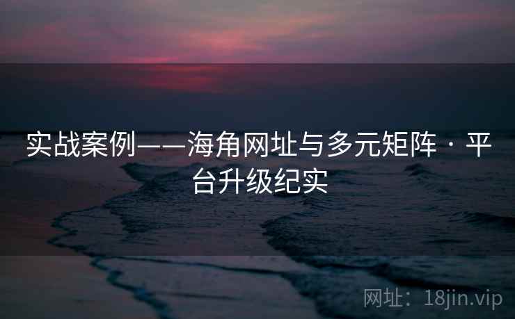 实战案例——海角网址与多元矩阵 · 平台升级纪实 实战案例——海角网址与多元矩阵 · 平台升级纪实