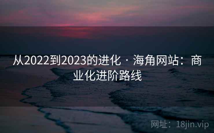 从2022到2023的进化 · 海角网站：商业化进阶路线