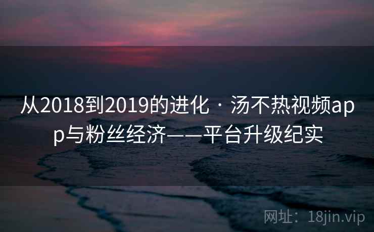 从2018到2019的进化 · 汤不热视频app与粉丝经济——平台升级纪实
